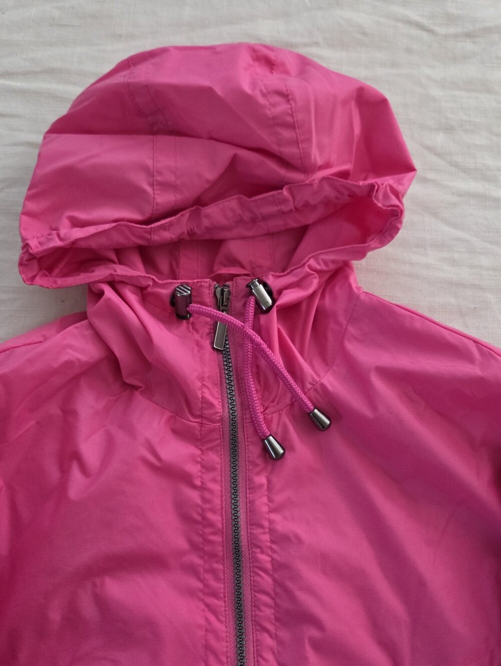 Vintage Snuggler Ski Wear Pink Hooded Windbreaker Jacket Womens Medium Large 6 - Picture 4 of 10